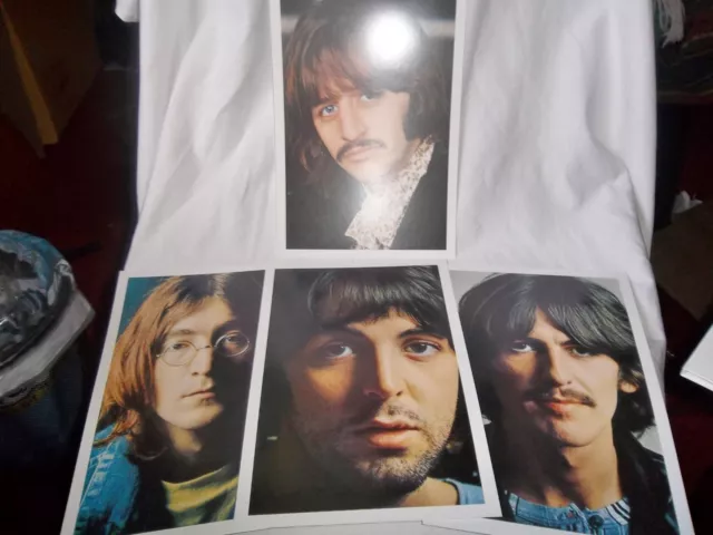 The Beatles Four Full Gloss Portraits From The White Album New Mint Awesome Fab!