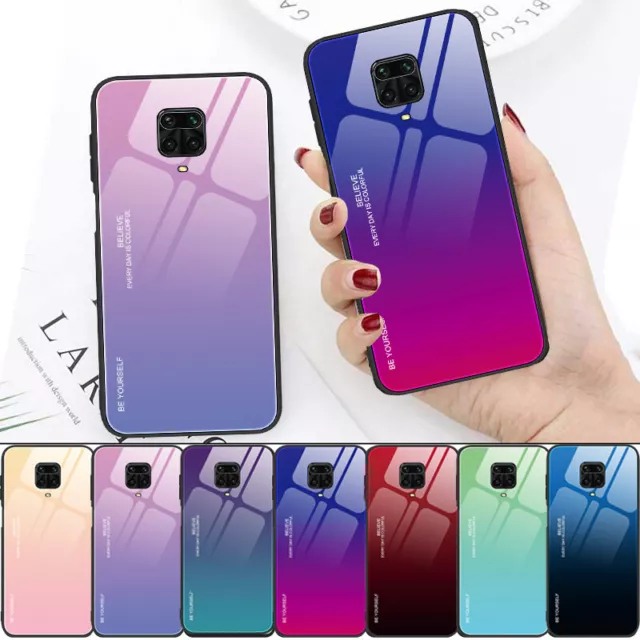Pour Xiaomi Redmi Note 9S 8T 8 Pro 7 6 5 étui rigide arrière Verre trempé coque