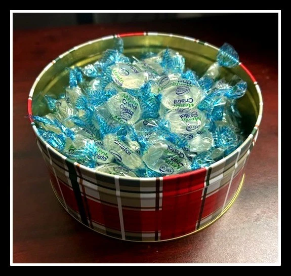 CLEAR WRAPPED MINTS Christmas Tin Hard Candy 3 Pounds Mix Gift $39.99 ...