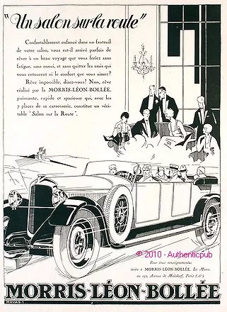 Publicite Automobile Morris Leon Bollee Route Signe Falcucci De 1926 French Ad