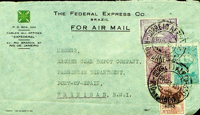 Sephil Brazil 1933 4v Auf Eidgenössisches Express Co.Luftpost Abdeckung Sich