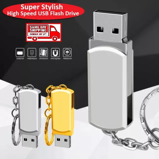 USB Memory Stick Metal Flash Pen Thumb Drive 4gb 8gb 16gb 32gb 64gb PC/Mac ETC