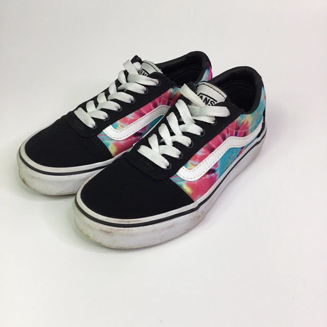 Vans Old Skool Girls Spiral Tye Dye Multi Color Skate Shoes Canvas Size 13