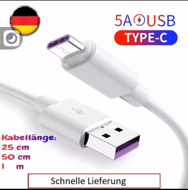 Lade-/Datenkabel USB auf USB-C Schnellladekabel 5A für iPhone Samsung Handy 100W