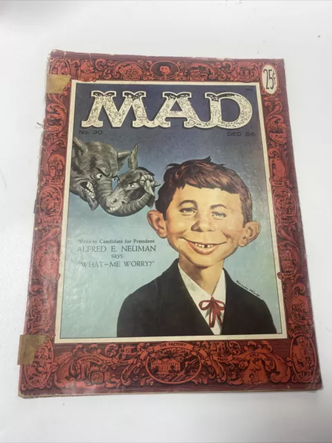 Mad Magazine #30 1956  1st Alfred E. Neuman Cover  Key Issue Elvis Presley