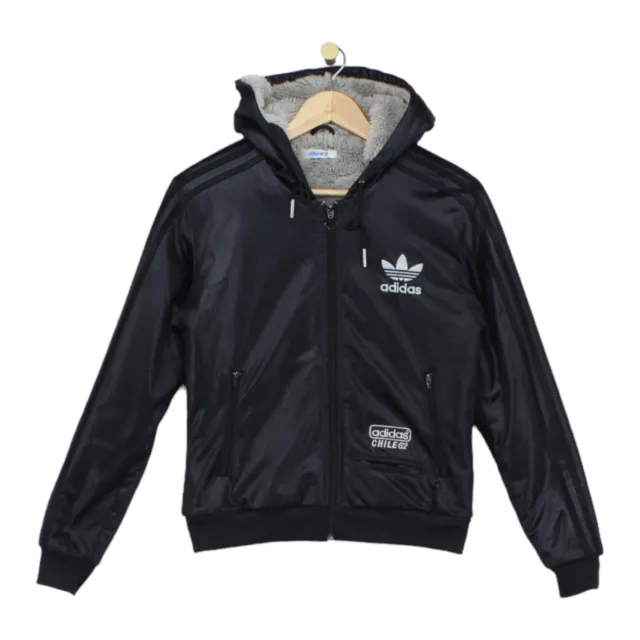 ADIDAS CHILE 62 Track Jacket Womens Size 38 Black Fur Lined 37.47 PicClick UK