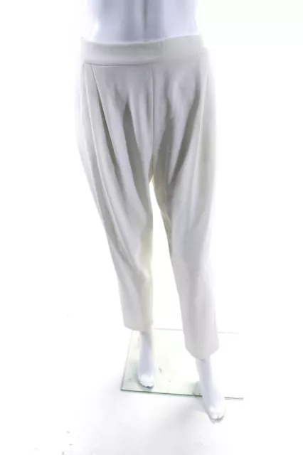 10 Crosby Derek Lam Womens Half Elastic Waist Slim Leg Crepe Pants White Size 2