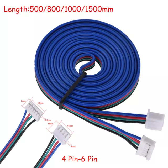 XH2.54 4pin to 6pin Stepper Motor Connector Cables Wire Extension For 3D Printer