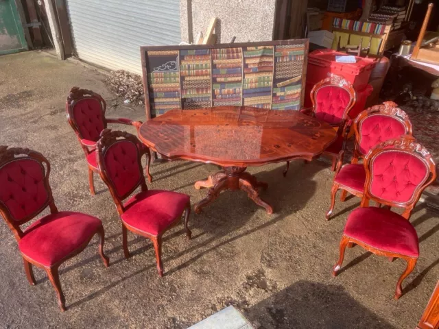 Vintage Italian Dining Table And 6 Chairs