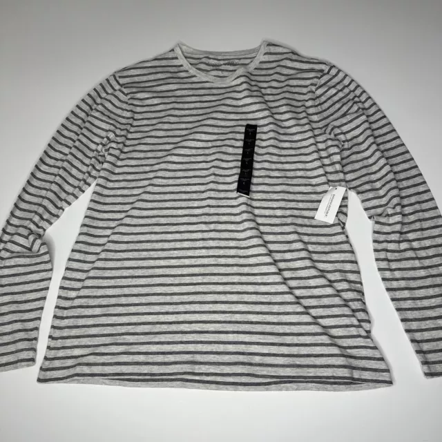 READ Banana Republic Long Sleeve Soft Wash  Size L White Strips Soft Wash