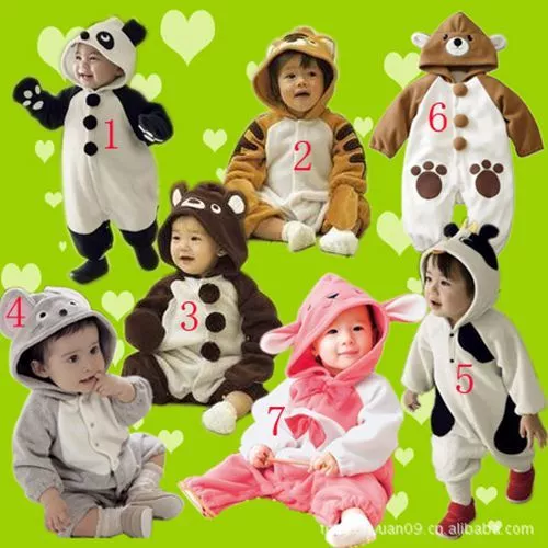 Baby Boys Girls Fleece Animal Costume Romper One Piece Outfit Size 00,0,1,2