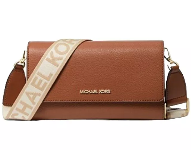 Michael Kors Jet Set Leather Wallet/ Crossbody Bag TAN Genuine