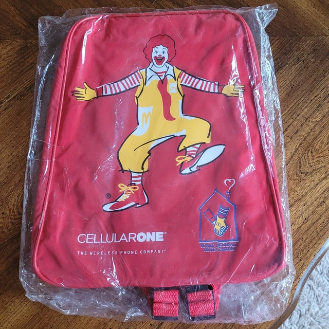 90S VINTAGE CELLULAR-ONE McDonalds House Kids Red Book Bag Backpack NOS