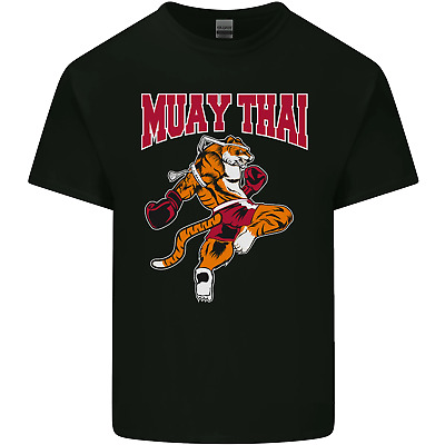 Muay Thai Tiger MMA Mixed Martial Arts Mens Cotton T-Shirt Tee Top
