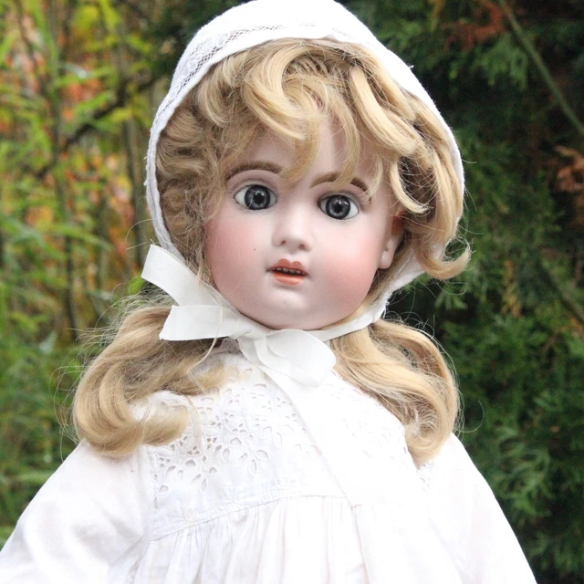 Robe De Poupée Jumeau/Bru Avec Capuche, Lin Et Dentelle, Pour Poupée 45-50cm, Steiner, Rare