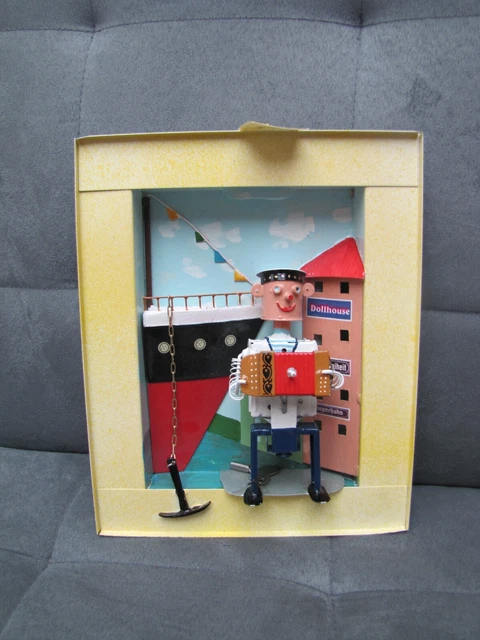 Superbe jouet tôle mécanique Robot parapluie clown Tucher + Walther Germany LBZ