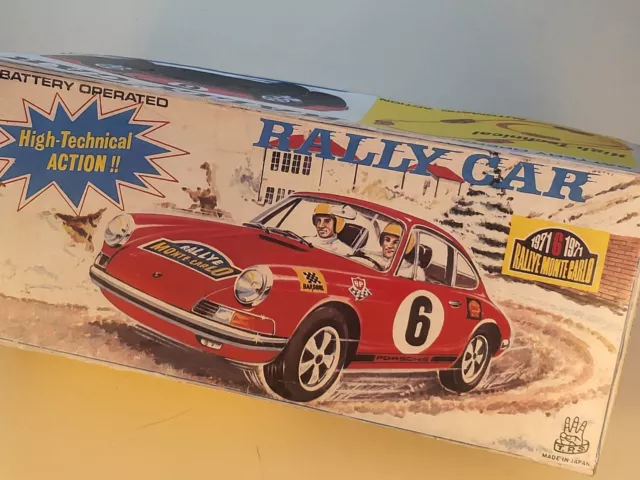 Tin Toy (REPRO BOX ONLY!!) 1960's TPS-Japan bat.op. PORSCHE 911 RALLY CAR.