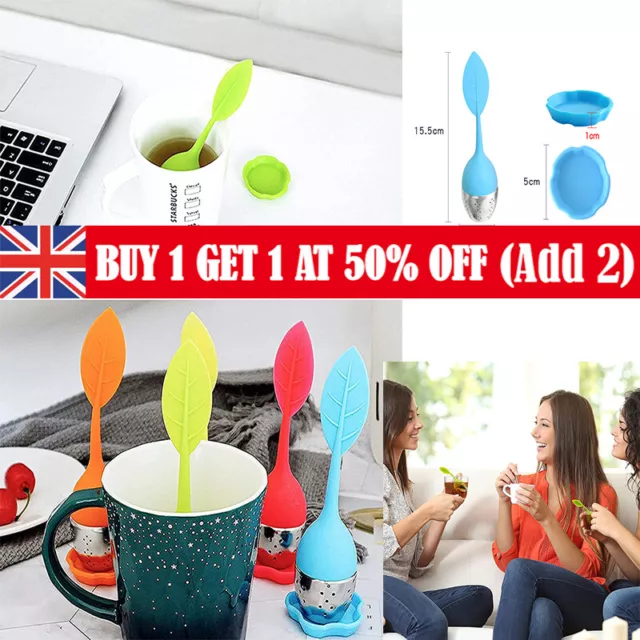 Tea Infuser Loose Tea Leaf Strainer Herbal Spice Silicone Filter Diffuser ReusDO