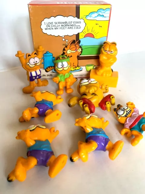 VTG Garfield PVC Figures Pencil Sharpener Jigsaw Puzzle Lot Of (9) 1978, 1981