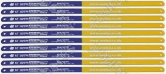 Hacksaw Blades 30cm x 10 Sealey HSB1032 300mm HSS Bi-Metal 32tpi Pack of 10