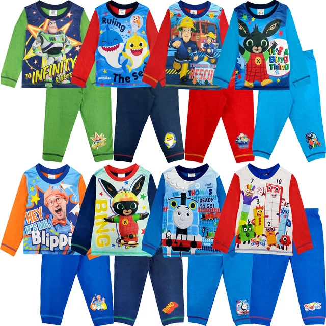 Kids Character Pyjama Set Pyjamas Pjs Nightwear Long Sleeve Bottoms Boys Gift