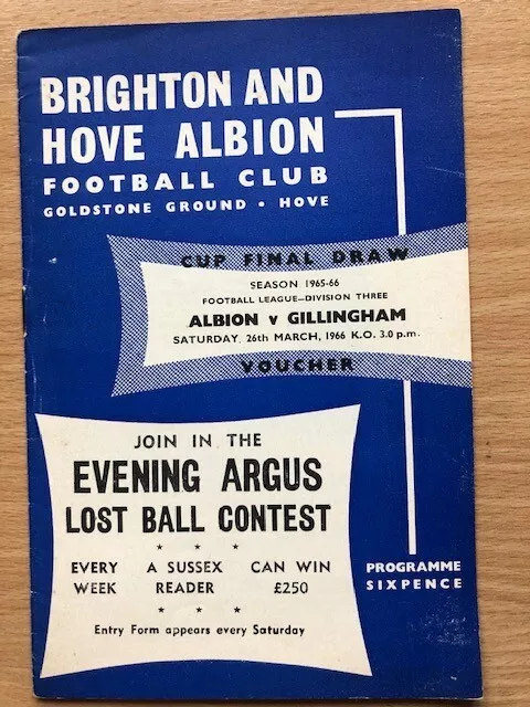 BRIGHTON v GILLINGHAM 1965/66