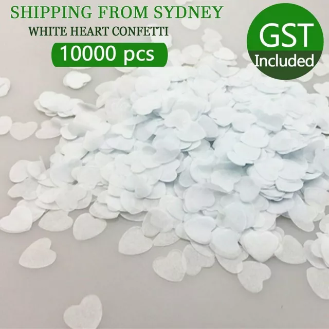 White Heart Confetti 10000pcs Biodegradable Tissue Paper Wedding Celebration