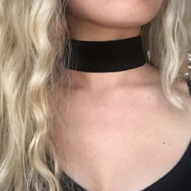 90s 38MM Thick Wide Black Velvet Festival Choker Necklace Gothic Grunge Chain