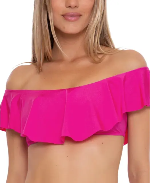 Trina Turk Off-The-Shoulder Ruffle Bikini Top U4 435