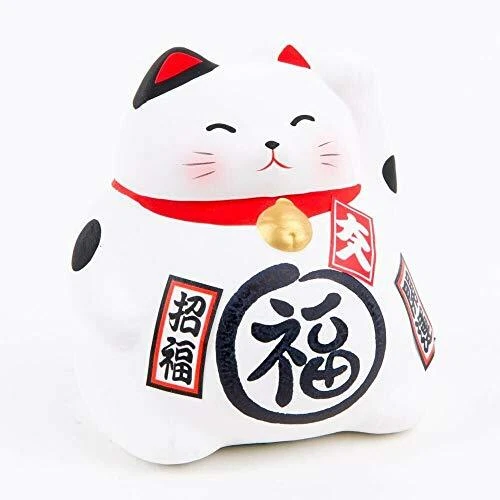1612 Japanese Ceramic Maneki Neko Feng Shui Fortune Lucky Cat Collectible Fig...