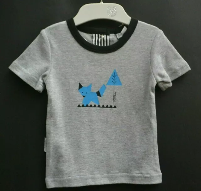 Sookibaby designer baby boy top sz 0 BNWT 9 mth short sleeve Summer Fox t-shirt