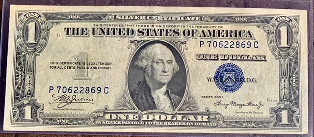 1935A - P 70622869 C $1.00 Silver Certificate Blue Seal Beautiful EF Circulated