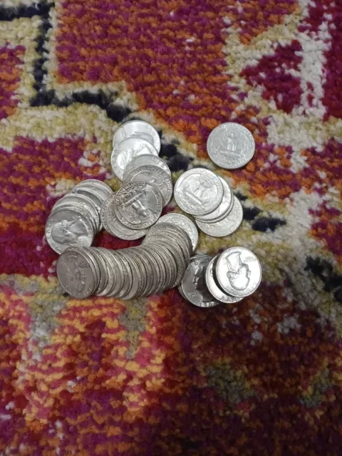 1964 Quarters 90% Silver Lot of 40, $10. Good OR Better Condition.