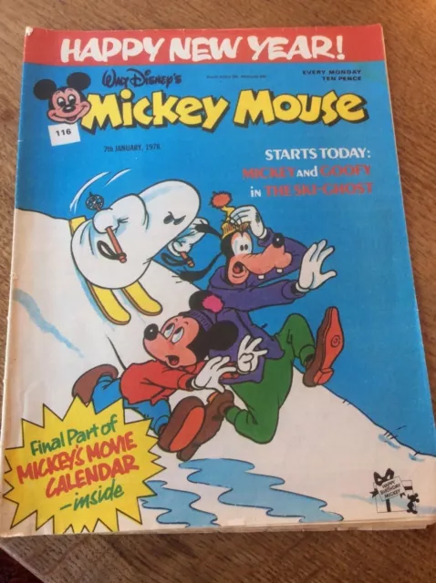 Walt Disneys Mickey Mouse 7 Jan 1978 Disney Comic Disneyana Mickey & Goofy Ski