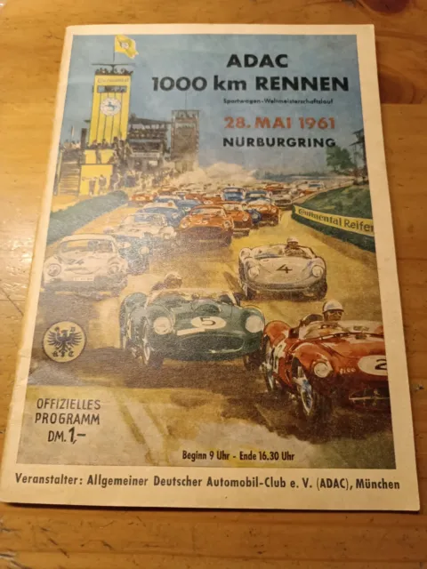 Prospekt ADAC 1961 Nürburgring Ofizielles Programm Brochüre A
