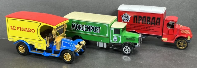 Matchbox Models Yesteryear Press Le Figaro Morgenpost Pravda Van Truck LOT 1:43
