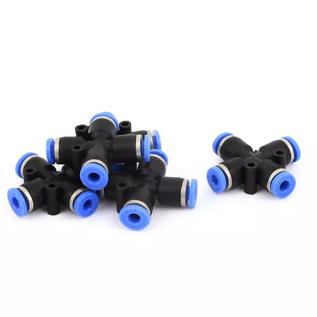 A● 5 Pcs 4mm Pneumatic Equal Cross Union Push In Fitting Quick Connect Air Tube