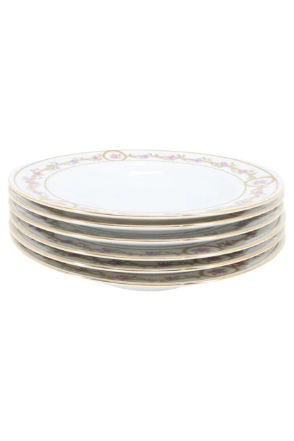 Piatto da zuppa solo prussiana Ø 21 cm porcellana oro decorazione floreale