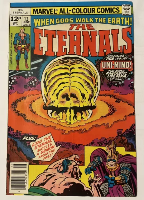 Eternals #12. June 1977. Marvel. Vf. 1St Appearance Of Uni-Mind! Bagged & Board.
