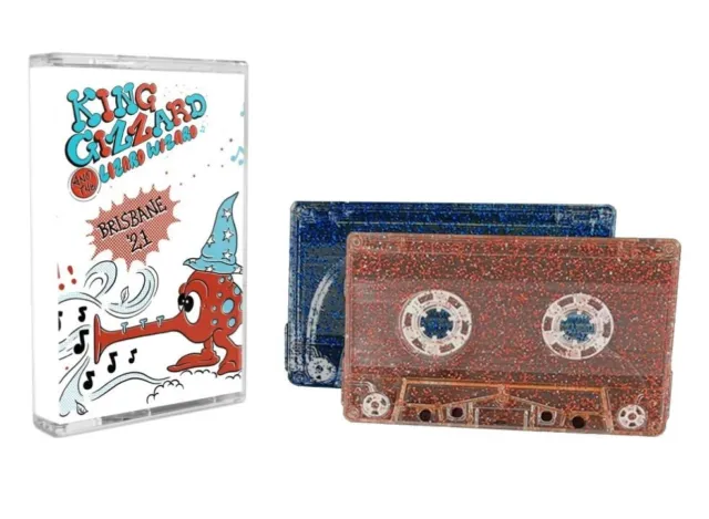 King Gizzard &The Lizard Wizard Live in Brisbane 21 Glitter Cassette Tape Double