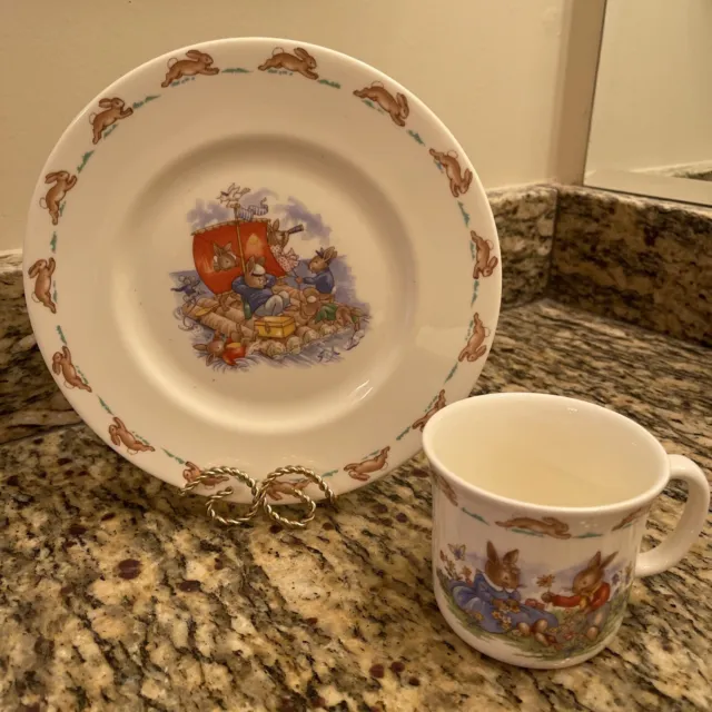 Vintage 1936 Royal Doulton Bunnykins Fine English Bone China Plate & Cup