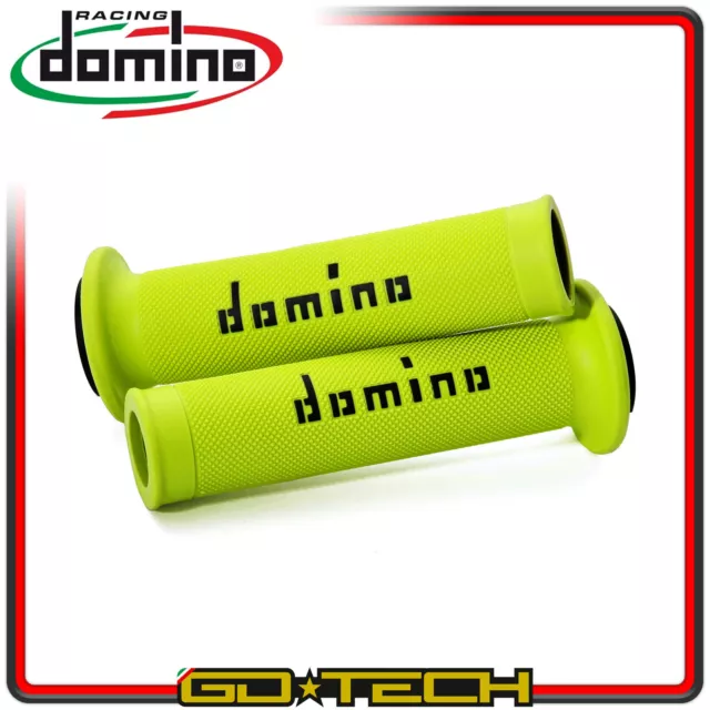 MANOPOLE DOMINO A010 MOTO SCOOTER STRADALI Giallo Fluo ON ROAD RACING Forate