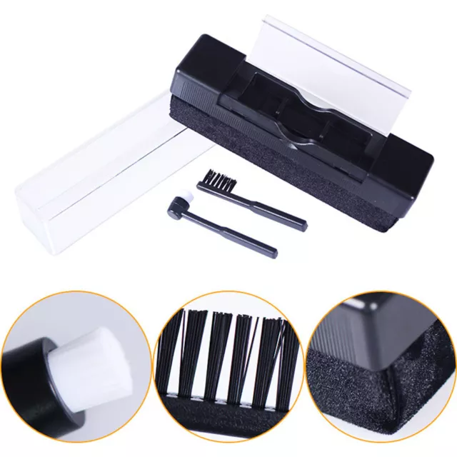 Vinyl Record VCD Cleaning Brush Set Stylus Velvet Anti-static Cleaner Kit Black