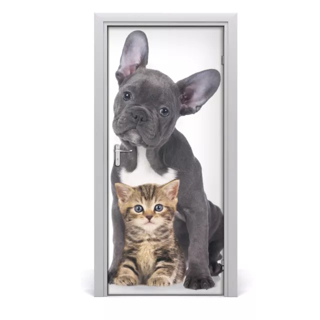 Pegatinas Para Puertas de Autoadhesivo Murales  95x205 cm Muro de perros y gatos