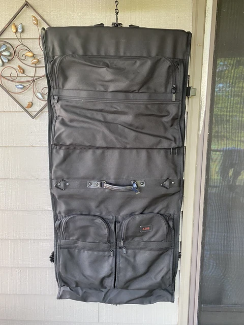 TUMI Black Ballistic Nylon Carry On Garment Bag with Leather Trim 2