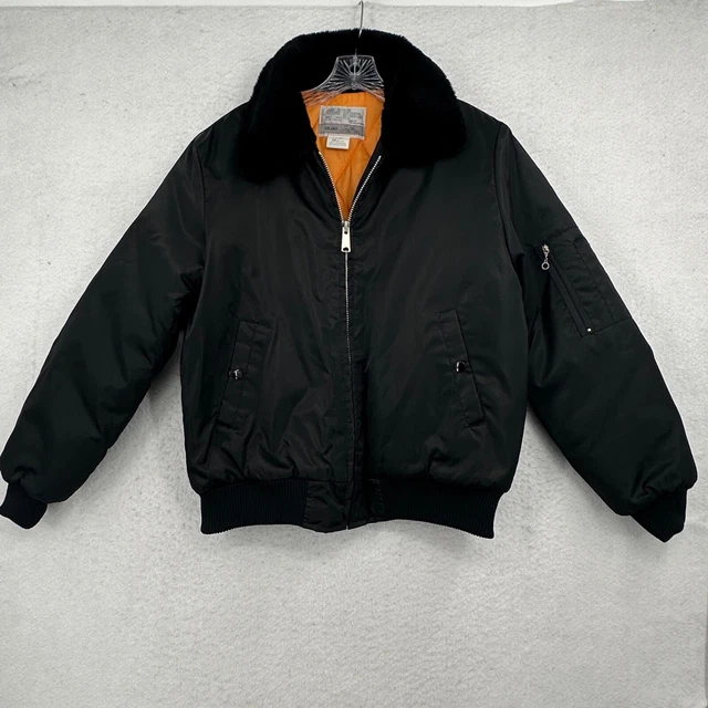 SEARS JACKET MENS M Bomber Work Outerwear Quilted Lined Black Long