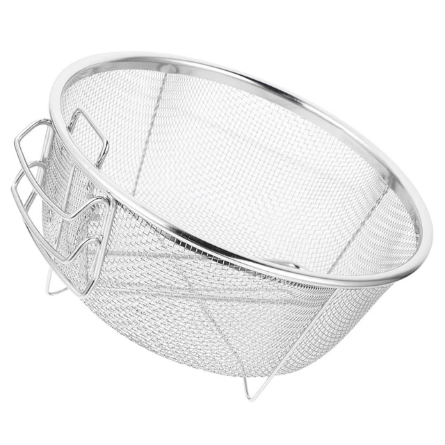 Sisinkal Frittierkorb Edelstahl - Abnehmbarer Griff Für Huhn, Fisch & Pommes