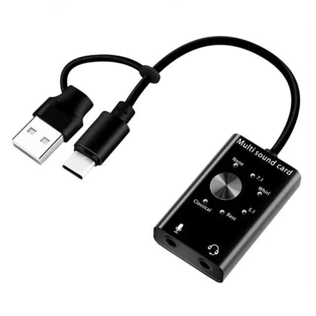 Externe Soundkarte USB2.0 Typ C Stereo-Mikrofonadapter Professioneller Konv1151