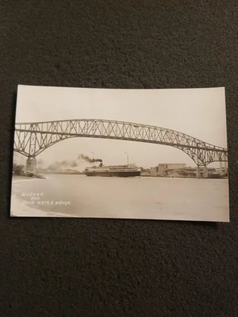 Port Huron Michigan Noronic S.S. Bridge RPPC Vintage Postcard