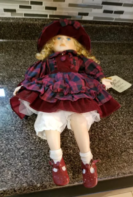 Heritage 14" Porcelain Doll Sitting Pretty Collection Blonde Sitting Doll